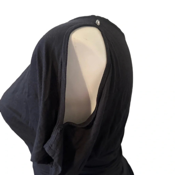 INC International Concepts Cold Shoulder Black T-Shirt Size M - Picture 4 of 6